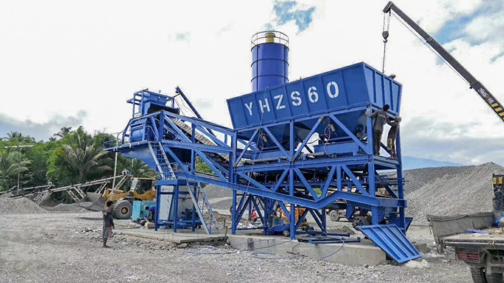 AJY-60 mobile type batching plant in Davao, Philippines